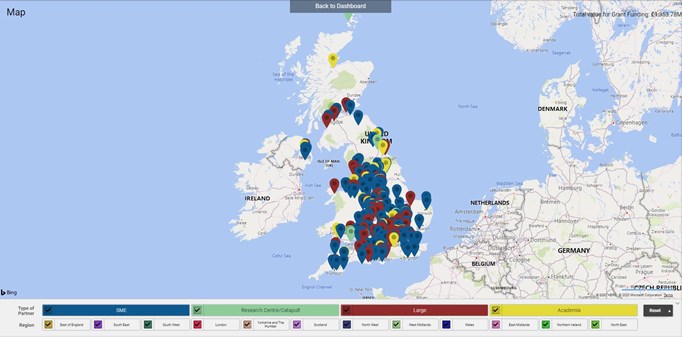 The project partner map view