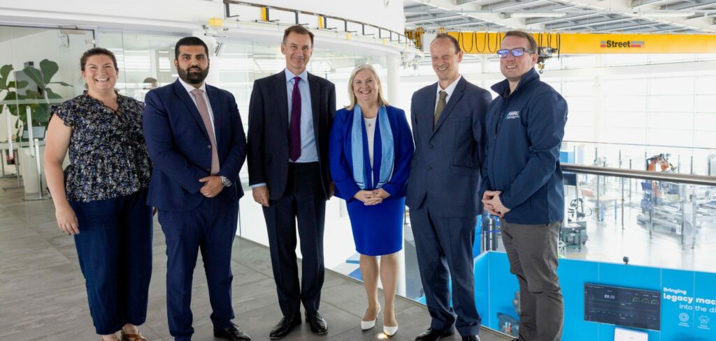 ATI Chief Relationships Officer Sophie Lane, UK Chancellor and delegates from AMRC and Boeing