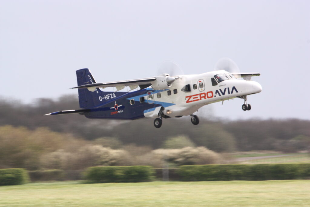A small plane in flight